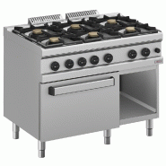 Diamond - Fourneau gaz 6 feux vifs, sur four gaz GN 2/1 et armoire - réf. WR-G6BF-F2 - gris AKS-WR-G6BF-F2