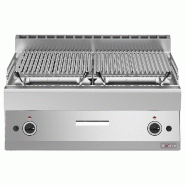 Diamond - Grill pierre de lave, 1/1 module, grille en fonte "double face" - réf. WR-PLX2-80 - gris AKS-WR-PLX2-80