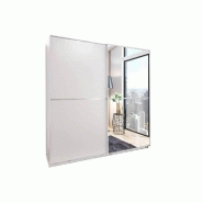 DRESSING COULISSANT HENDRIX 1 PORTE BLANC MAT / 1 PORTE MIROIR L : 179 CM