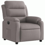 Fauteuil inclinable électrique Taupe Tissu Modèle Corveline - 8721012174528