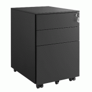 Helloshop26 - Caisson de bureau à roulettes avec 3 tiroirs et classeur suspendu armoire de bureau verrouillable pour dossiers et 12_0004806 - 3000222