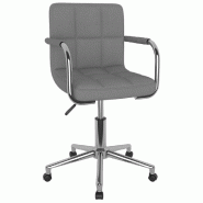 Helloshop26 - Chaise fauteuil siège pivotante de bureau informatique étude clair tissu gris 02_0024111 - gris acier 3000214689272