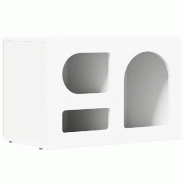 Helloshop26 - Meuble TV moderne fonctionnel 60 x 35 x 40 cm en bois d'ingénierie blanc 02_0054773 - blanc Bois massif 3000238655819
