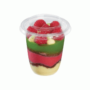 Pot à dessert plastique transparent avec couvercle 200ml - par 50