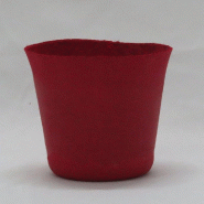 Pot en jute intissé rouge avec interieur PET Ø11,5 H10 cm - par 12