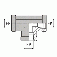 Té femelle NPT x femelle NPT x femelle NPT - NPT-TF0002 - DESIGNATION : TFNPT 1/8