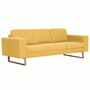 VidaXL Canapé à 3 places tissu jaune Modèle Naxos - 281392