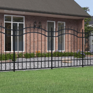 Vidaxl clôture de jardin avec sommet de lance noir 165 cm 151081