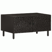 VidaXL Table basse noir 80x50x40 cm bois massif de manguier Modèle Montmartre Pro - 356824