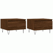 VidaXL Tables basses 2 pcs chêne marron 50x46x35 cm bois d'ingénierie Modèle Nova Urbain - 830875