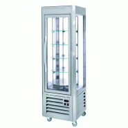Vitrine réfrigérée PANORAMIQUE INOX 5 plateaux rotatifs - 600 x 630 x 1850 mm - 360 LT - 230V/1/50HZ