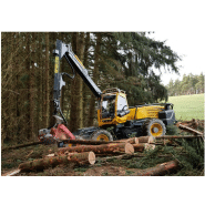 Abatteuse à roues avec une puissance de 320cv et une force de levage de 310knm, pour l'exploitation des plus gros bois - eco log 590