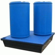 Bac de rétention PE - fond plat - 240L - avec ou sans caillebotis amovible - Fabriqué en France