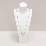 Buste colliers similicuir blanc 18x10,5x40 cm