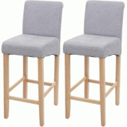 Décoshop26 - Lot de 2 tabourets de bar en tissu gris clair pieds clairs avec repose pieds TDB04073 - gris 3000908769600 Décoshop26 - Lot de 2 tabourets de bar en tissu gris clair pieds clairs avec repose pieds TDB04073 - gris 3000908769600