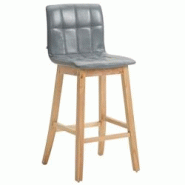 Décoshop26 - Tabouret de bar x1 en PVC gris coutures décoratives structure à 4 pieds 10_0004560 - gris 3000252176932 Décoshop26 - Tabouret de bar x1 en PVC gris coutures décoratives structure à 4 pieds 10_0004560 - gris 3000252176932
