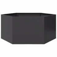 Helloshop26 - Jardinière bac lit surélevé plantes fleurs terrasse jardin hexagone 104 x 90 x 45 cm acier noir 02_0038632 - 3000217877058 Helloshop26 - Jardinière bac lit surélevé plantes fleurs terrasse jardin hexagone 104 x 90 x 45 cm acier noir 02_0038632 - 3000217877058