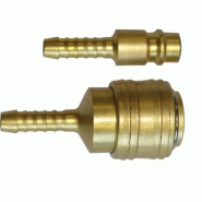 Raccord rapide et raccord cannelé pour tuyau air comprimé diam 9 mm Raccord rapide et raccord cannelé pour tuyau air comprimé diam 9 mm