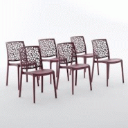 RATTATAN Set 6 Chaises en polypropylène avec fibre de verre empilables pour extérieur et jardin, bar et restaurant, cuisine design moderne - ANNA - RATTATAN Set 6 Chaises en polypropylène avec fibre de verre empilables pour extérieur et jardin, bar et restaurant, cuisine design moderne - ANNA -