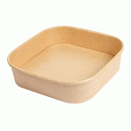 Saladier carré carton kraft 750 ml 16,7x16,7x4,3cm naturel - par 300