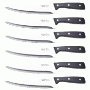 San Ignacio - Lot de 6 couteaux de chef 20cm en acier inoxydable en couleur noire - Expert - noir inox PK10312