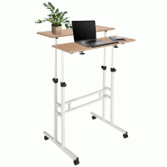 Table de travail / Bureau WORKSTATION I 2 x 80 x 30 cm blanc / chêne hjh OFFICE - blanc multi-matériau 830069