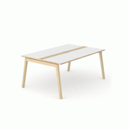 Table de réunion Carbone Wood - pieds bois massif - pas cher - dimensions 180/240/280 x 120 cm