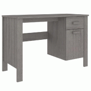 VidaXL Bureau HAMAR Gris clair 113x50x75 cm Bois massif de pin Modèle Orion Sud - 340463