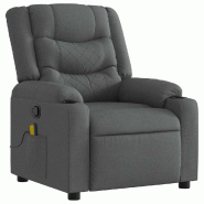 VidaXL Fauteuil de massage inclinable Gris foncé Tissu Modèle Derdelora - 8721012370883