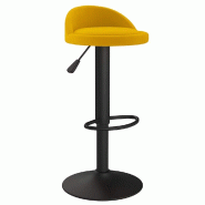 VidaXL Tabouret de bar jaune velours Modèle Lofty Pro - 333597