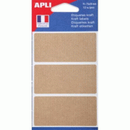 Apli Lot de 5 Pochette de 12 étiquettes kraft, format 75 x 34 mm - 3270241025446