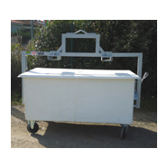 Bac à déchets à palonnier, à déclenchement vertical et système anti-balancement - 340 litres