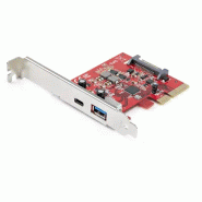 Carte PCIe à  2 ports - USB-A et USB-C, 10 Gbps - Adaptateur de carte contrôleur hôte PCI Express Typ