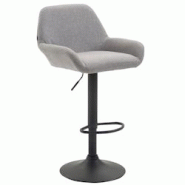 Décoshop26 - Tabouret de bar x1 repose-pieds en forme d'arc en métal noir assise en tissu gris 10_0004547 - gris 3000252167367 Décoshop26 - Tabouret de bar x1 repose-pieds en forme d'arc en métal noir assise en tissu gris 10_0004547 - gris 3000252167367
