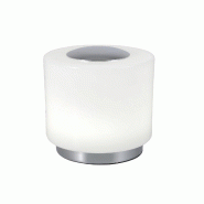 Fabas Luce Lampe De Table Led Intégrée Simi, Structure En Métal Et Verre Soufflé Chromé, 8 W, Blanc Chaud 3000 K, À Intensité Variable Tactile,