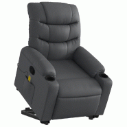 Fauteuil inclinable de massage Gris Similicuir Modèle Cormelia - 8721012218383