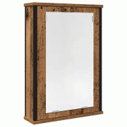 Helloshop26 - Armoire à miroir de salle de bain murale fonctionnelle 42 x 12 x 60 cm en bois d'ingénierie vieux bois 02_0051849 - verre 3000237121520