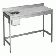 ITALCONCEPT L2G Table Du Chef Adossee Inox 304 Soudee, 850 x 1200 x 700mm - 3616350005007