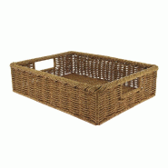 Manne polypro rectanglulaire "Rustica" miel avec poignées 40x30x10 cm - par 4