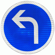 Panneau d'obligation B21C2 - Direction obligatoire à gauche à la prochaine intersection - WP Signalisation Panneau d'obligation B21C2 - Direction obligatoire à gauche à la prochaine intersection - WP Signalisation