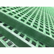 Plaque caillebotis vert - 2000x1000 mm - épaisseur 30 mm - maille de sécurité 19x19 mm - Référence : 87API201030.13V