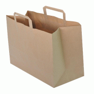 Sac NOVABAG Kraft Brun Poignées Plates - 32+16x35cm - Haute Résistance 80g/m² - Spécial Vente à Emporter - VOLUME CHR Lot de 2000 - beige papier Sac NOVABAG Kraft Brun Poignées Plates - 32+16x35cm - Haute Résistance 80g/m² - Spécial Vente à Emporter - VOLUME CHR Lot de 2000 - beige papier