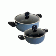 San Ignacio Noia - Jeu de 2 Casseroles Ø20/Ø24cm avec Couvercle en Aluminium Pressé Coloris Bleu - multi-matériau PK8775
