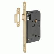 Serrure encastrable pour porte intérieure, axe 60mm, bouts ronds, laiton brossé - THIRARD - doré 3150260093100 Serrure encastrable pour porte intérieure, axe 60mm, bouts ronds, laiton brossé - THIRARD - doré 3150260093100