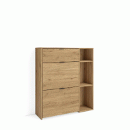 SKRAUT HOME Meuble à Chaussures, 90x102x27 cm, 10 paires de chaussures, Pour Entrée, Chêne - beige Bois manufacturé 671_9