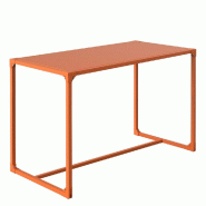 Table GILKIT structure et plateau 2mm en métal orange 130x63x78 cm