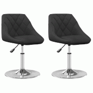 VidaXL Chaises pivotantes à manger lot de 2 Noir Velours Modèle Orion Factory - 335280