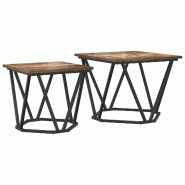 VidaXL Ensemble de tables d'appoint 2 pcs Chêne fumé Modèle Terra Scandinave - 868269