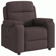 VidaXL Fauteuil inclinable Marron foncé Tissu Modèle Perlonis - 4015685