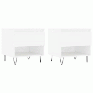 VidaXL Tables basses 2 pcs blanc 50x46x50 cm bois d'ingénierie Modèle Oslo Moderne - 830909